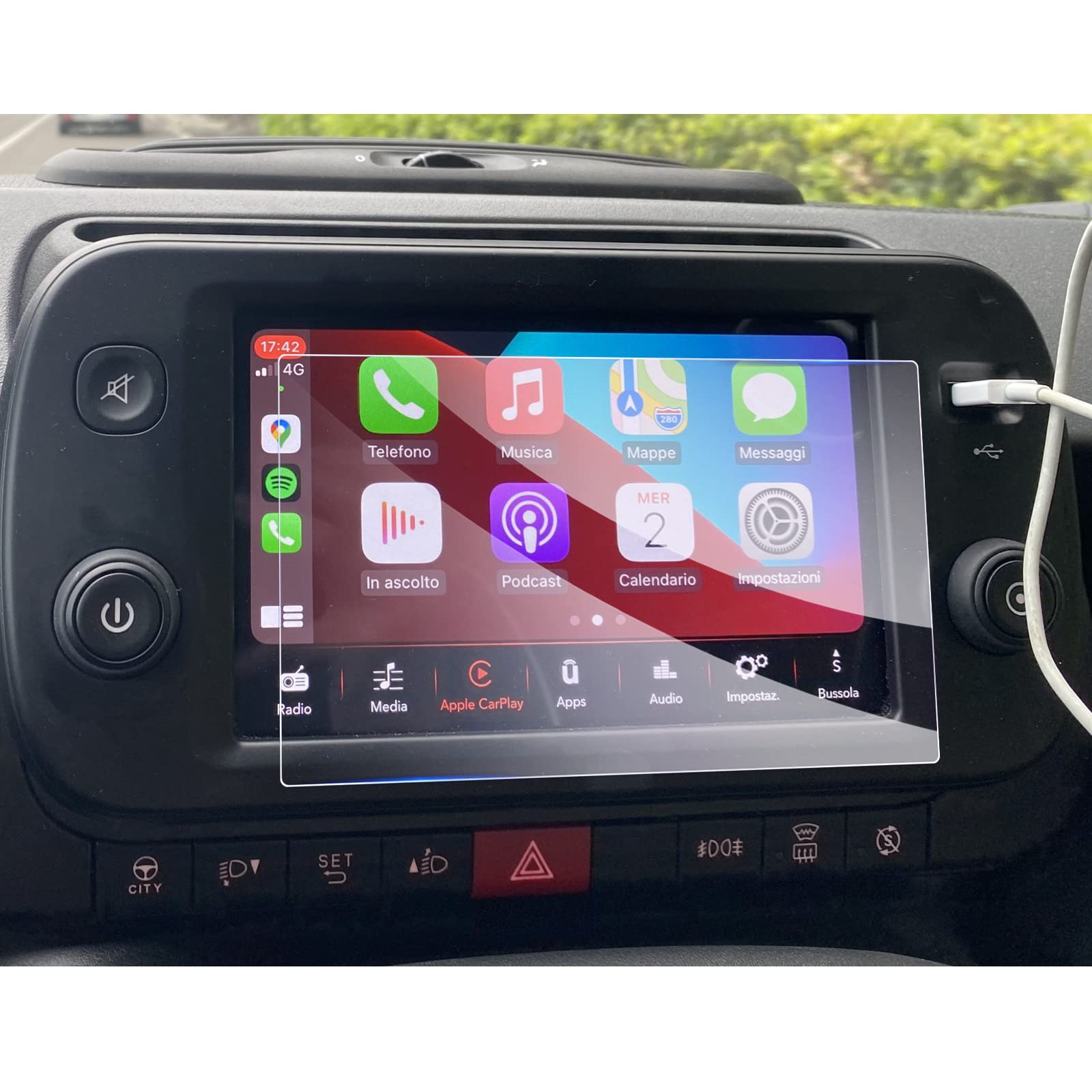 GAFAT Compatible with Fiat Panda City Cross/Hybrid 2021-2023 2024 7 Inch Navigation Screen Protector, Panda Cross 2022 7 Inch Uconnect Glass Screen Protector, 9H Anti-Scratch