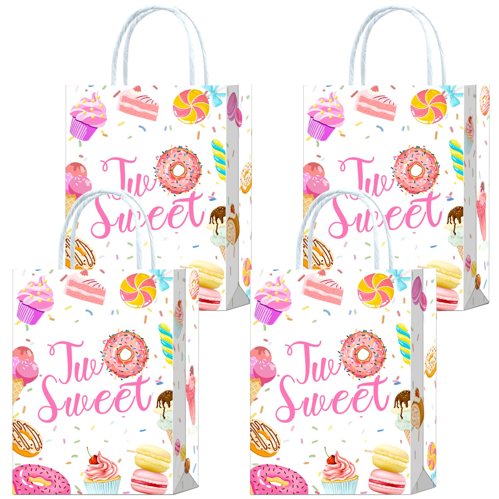 Photo 1 of 16 Pieces Two Sweet Donut 2nd Birthday Party Favors Bags,Donut 2nd Birthday Goody Gift Snacks Treat Candy Party Favors Bags with Handles for Kids Adults Two Sweet Donut Theme Party Decorations