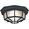 Designers Fountain 2067-BK Builder Cast Outdoor Flush Mount Ceiling Light, 10.5 in W, Black