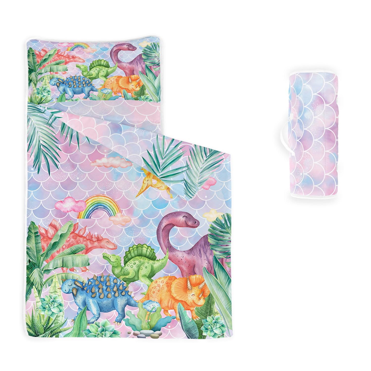 HOSIMA Nap Mat -Dinosaur Sleeping Bag with Removable Pillow - Daycare and Sleepovers Preschool Kindergarten Bedding Set for Kids Toddler Boys Girls(Dinosaur Standard)