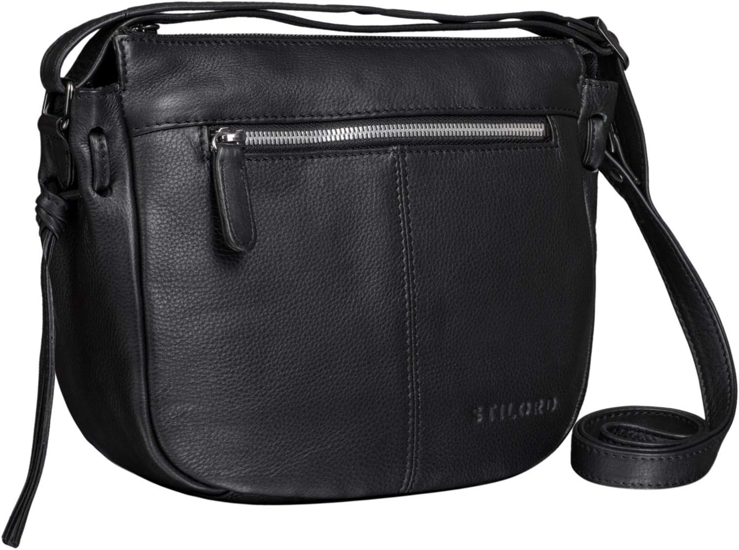 STILORD "Bella" Handbags Women Small Leather Vintage Crossbody Shoulder Bag Ladies for Going Out Classic Evening Bag Tote Bags Genuine Leather Colour:Black - Image 4