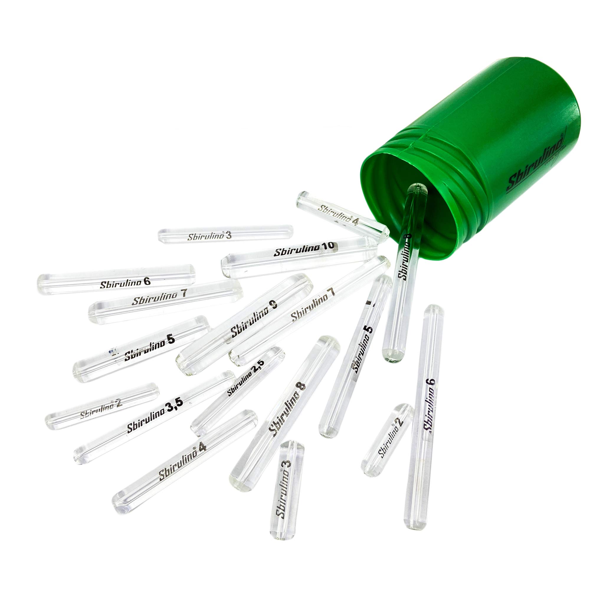 Sbirulino All-in-one fishing blade kit short and thin models, 18 pieces, blade holder container included.