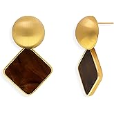 Frigotine Chunky Gold Dangle Drop Stud Earrings for Women, Trendy Statement Vintage Geometric Dangling Earing Prom Winter Fashion Jewelry Gift