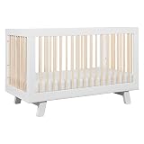 Babyletto Hudson 3-in-1 Convertible Baby Crib with Wooden Toddler Bed & Daybed Conversion - Easy to Assemble & GREENGUARD Gold Certified - 4 Adjustable Mattress Heights - White & Washed Natural