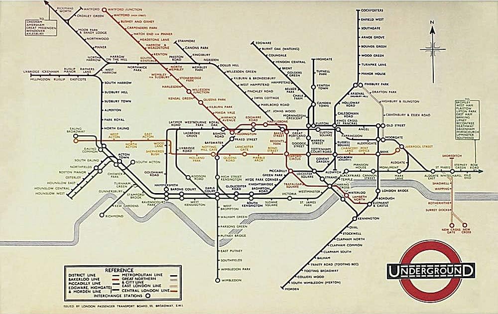 Robert Frederick London Underground Map - Harry Beck 1933 Jigsaw Puzzle - 1000 Pieces
