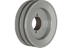 TB Woods 2BK57 FHP QT Bushed V-Belt Sheave, B Belt Section, 2 Grooves, QT Bushing required, Cast Iron, 5.45" OD, 4590 max rpm