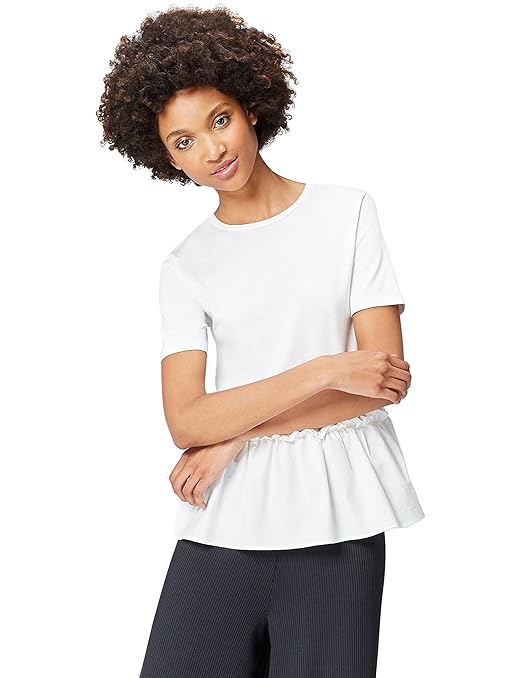 FIND Damen T-Shirt mit Rüschen
