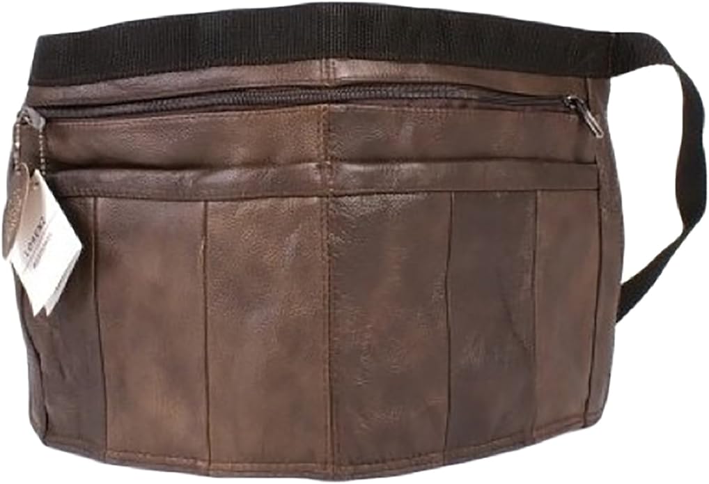 Real Leather Market Trader Waist Bag / Money Belt with Adjustable Strap