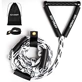 SETYPARY Wakesurf Rope and Handle, 25ft Wake Surf Tow Rope for Wakesurfing | Floating Surf Ropes with EVA Non-slip Grip, 2000lbs Tensile Strength, 4-Section Adjustable length, Durable 32-Strand Braided
