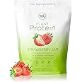 TRU Supplements Plant Based Protein Powder, BCAA, EAA, 20g Vegan Brown Rice & Pea Protein, 100 Calories, 27 Vitamins, No Artificial Flavors 25 Servings (Strawberry Jam)