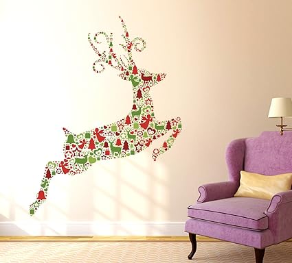 Luke and Lilly Colorful Designed Deer Wall Sticker (PVC Vinyl,100cmx130cm)