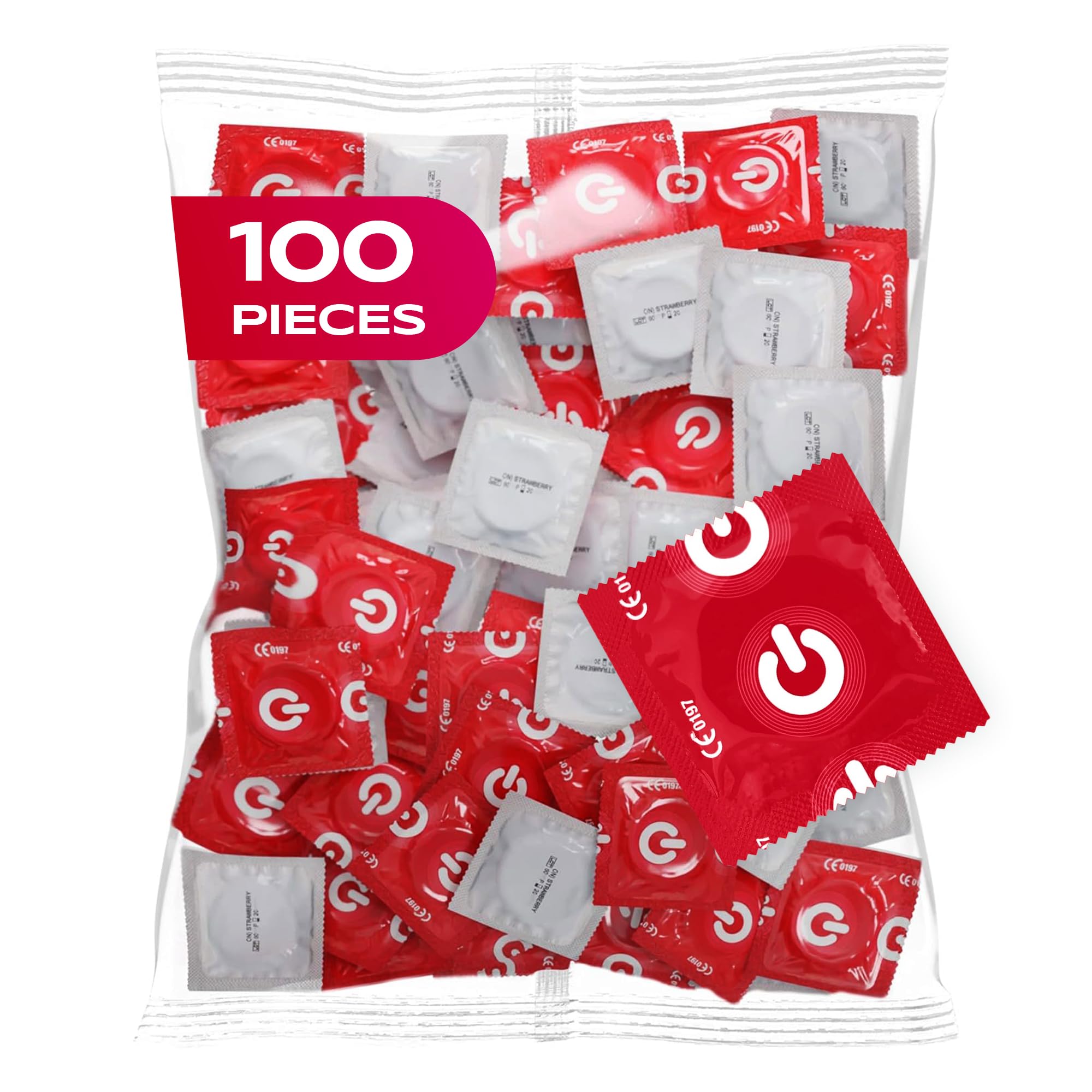100 Pack of ON Condoms, Gossamer, Extra Thin 0.055 mm, Natural Latex