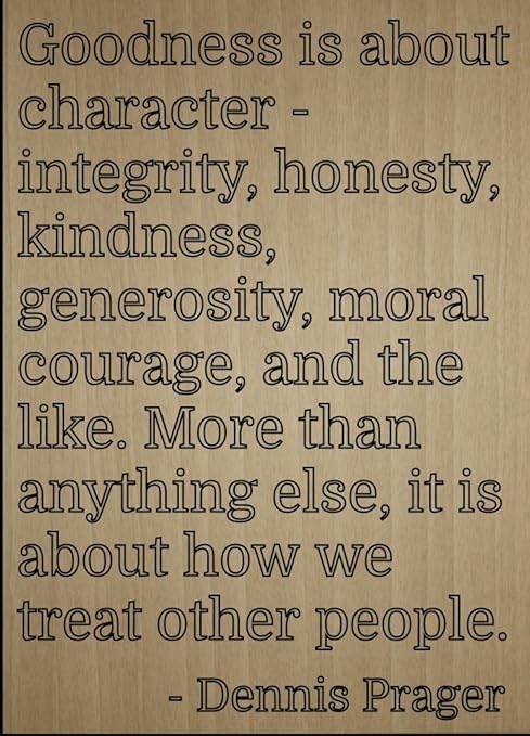 Bonte Est D Environ Personnage L Integrite Citation De Dennis Prager Grave Au Laser Sur Plaque En Bois Dimensions 3 X 25 4 Cm Amazon Ca Maison Et Cuisine