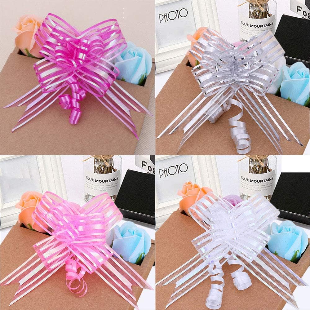 YapitHome 50 paquetes de arcos grandes para regalos de organza 