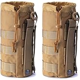 Upgraded Sports Water Bottles Pouch Bag, Tactical Drawstring Molle Water Bottle Holder Tactical Pouches, Travel Mesh Water Bottle Bag Tactical Hydration Carrier