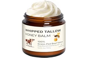 Starwise Organic Grass-Fed Beef Tallow Balm with Raw Honey, Moisturizer for Face & Body, Natural Tallow Skin Care Cream Body 