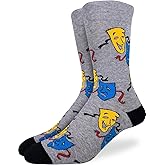 Good Luck Sock Men's Drama Theatre Comedy and Tragedy Masks Socks, Adult, Shoe Size 7-12