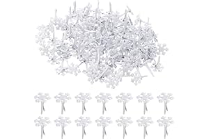 PATIKIL Lot de 200 mini attaches parisiennes en métal motif flocon de neige pastel à tête ronde pour loisirs créatifs, scrapb