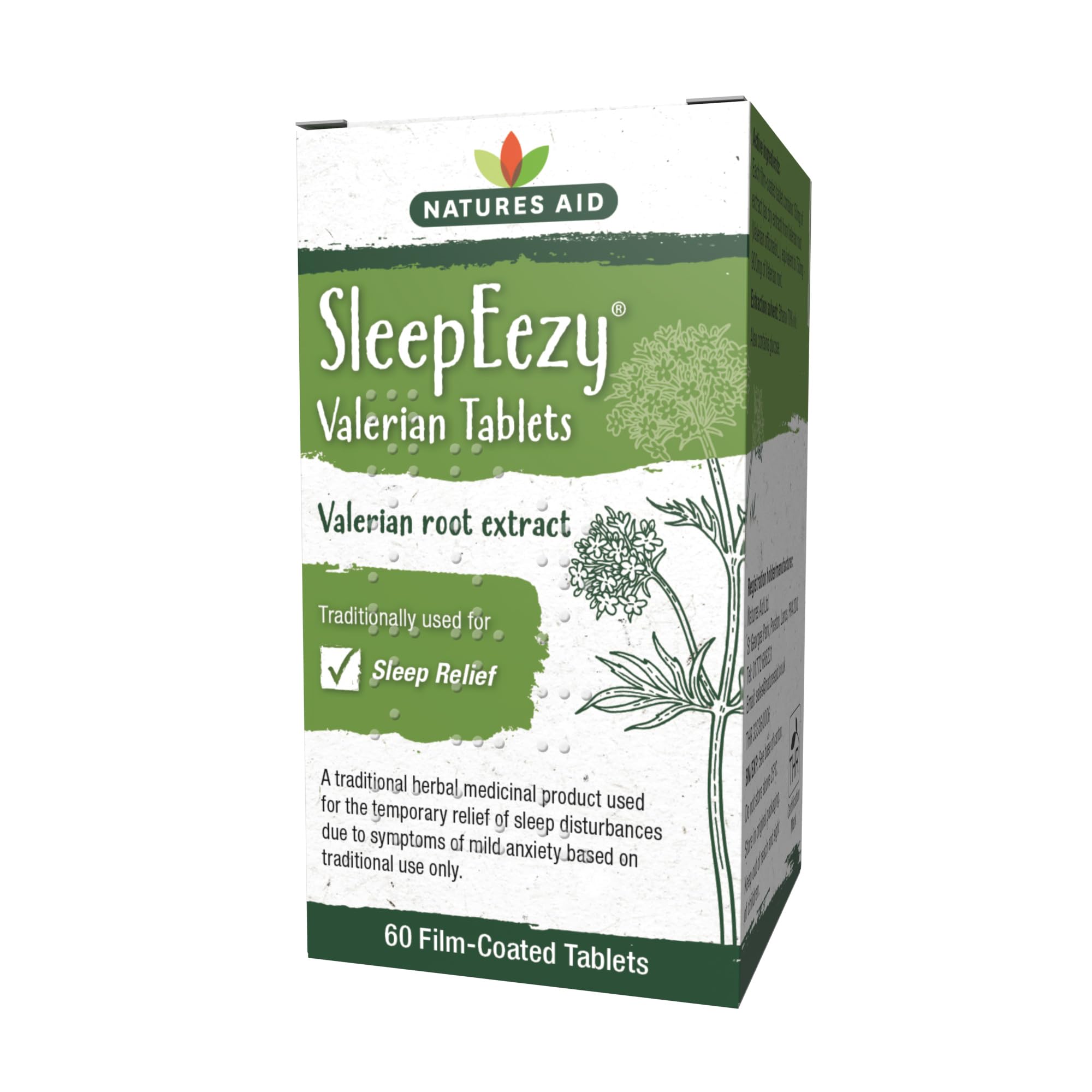 Natures Aid SleepEezy Valerian Root Extract 150mg – Traditional Herbal Remedy for Sleep Disturbances from Mild Anxiety – Natural Vegan Sleep Aid – Gluten Free, Non-GMO – 60 Tablets