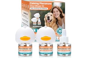 JTEWZX Dog Calming Pheromones Diffuser to Calm Pet 5 In 1 Advanced Kit Appeasing Pheromone Diffuser for Anxiety Relief (2 Plug in+3 Pack 48ml Refill) Reduce Aggression Fighting Barking Stress (Tasteless)