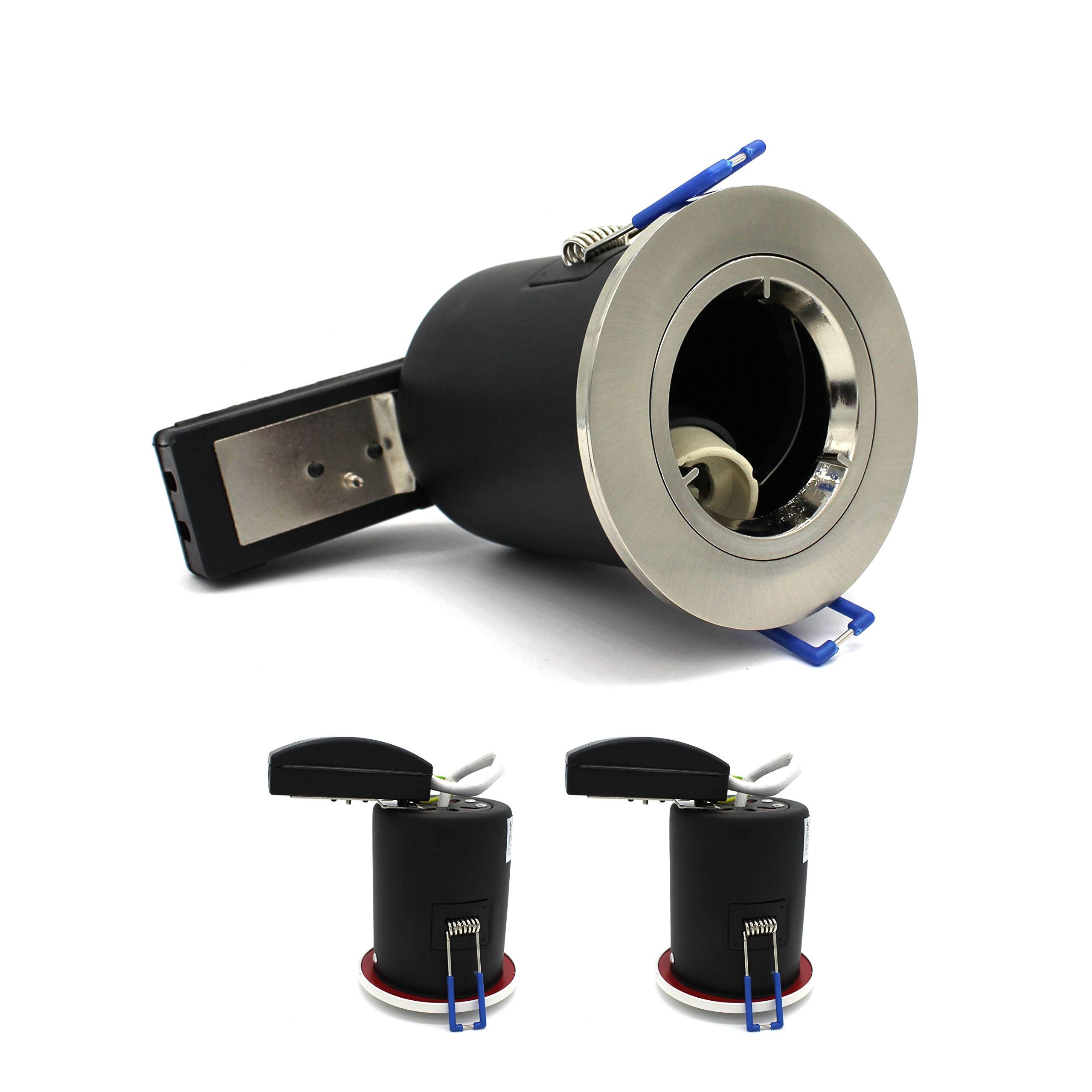 2 X Sanlumia LED Fire Rated Downlight Can GU10 Recessed Ceiling Twist & Lock Downlight IP20 Satin Nickel