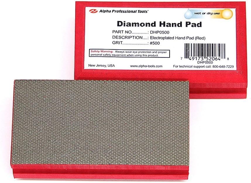Alpha Diamond Hand Polishing Pad (1) 500 Grit Pad Polishing Pads