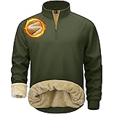 MAGCOMSEN Men's Quarter Zip Pullover Heavyweight Sherpa Lined Sweatshirt Warm Fleece 1/4 Pullover Winter Golf Casual