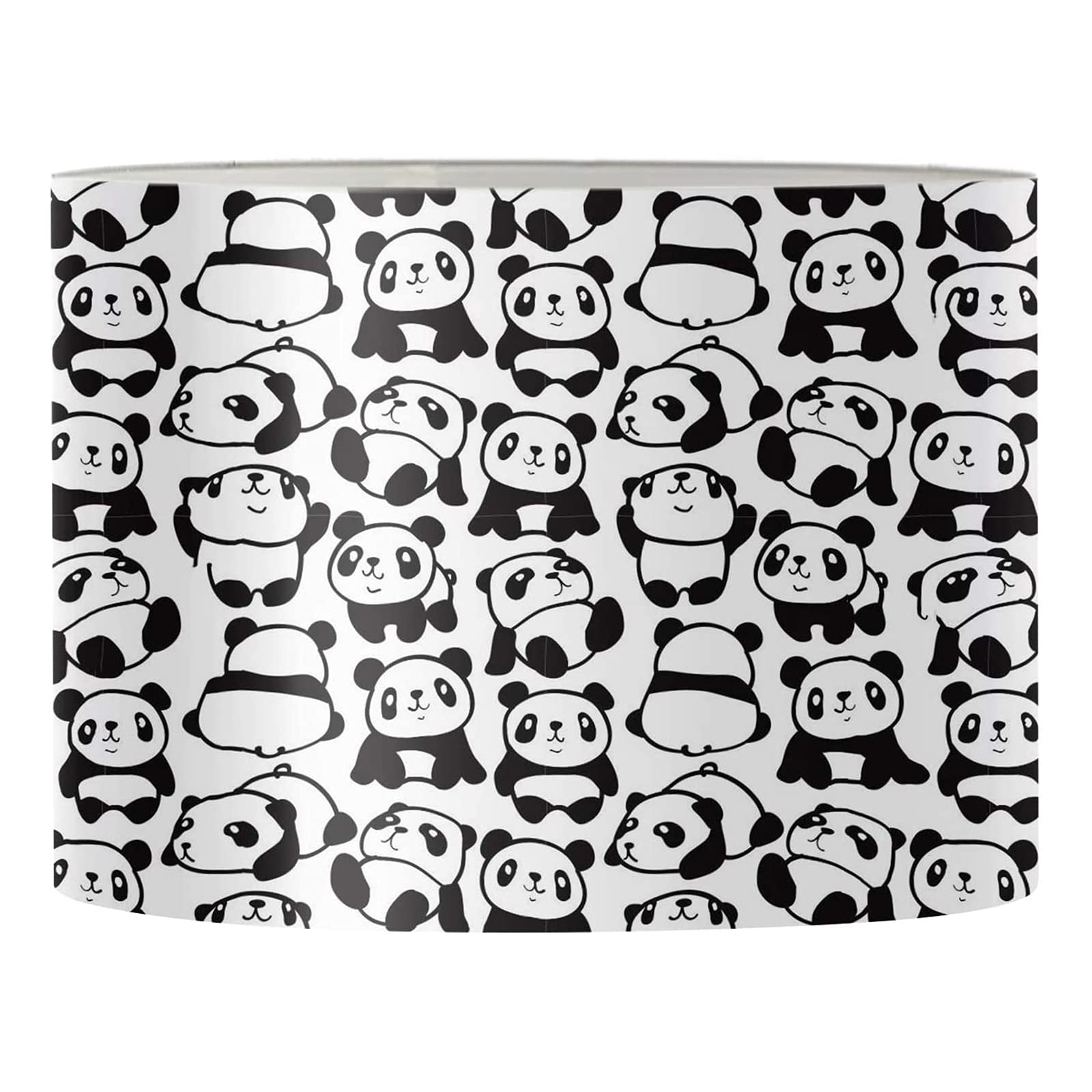 Jeiento Large Lamp Shades Drum Big Lampshades for Table Lamp and Floor Light Cute Panda Print for Boys Girls Room Size 13.4" x 8.1"