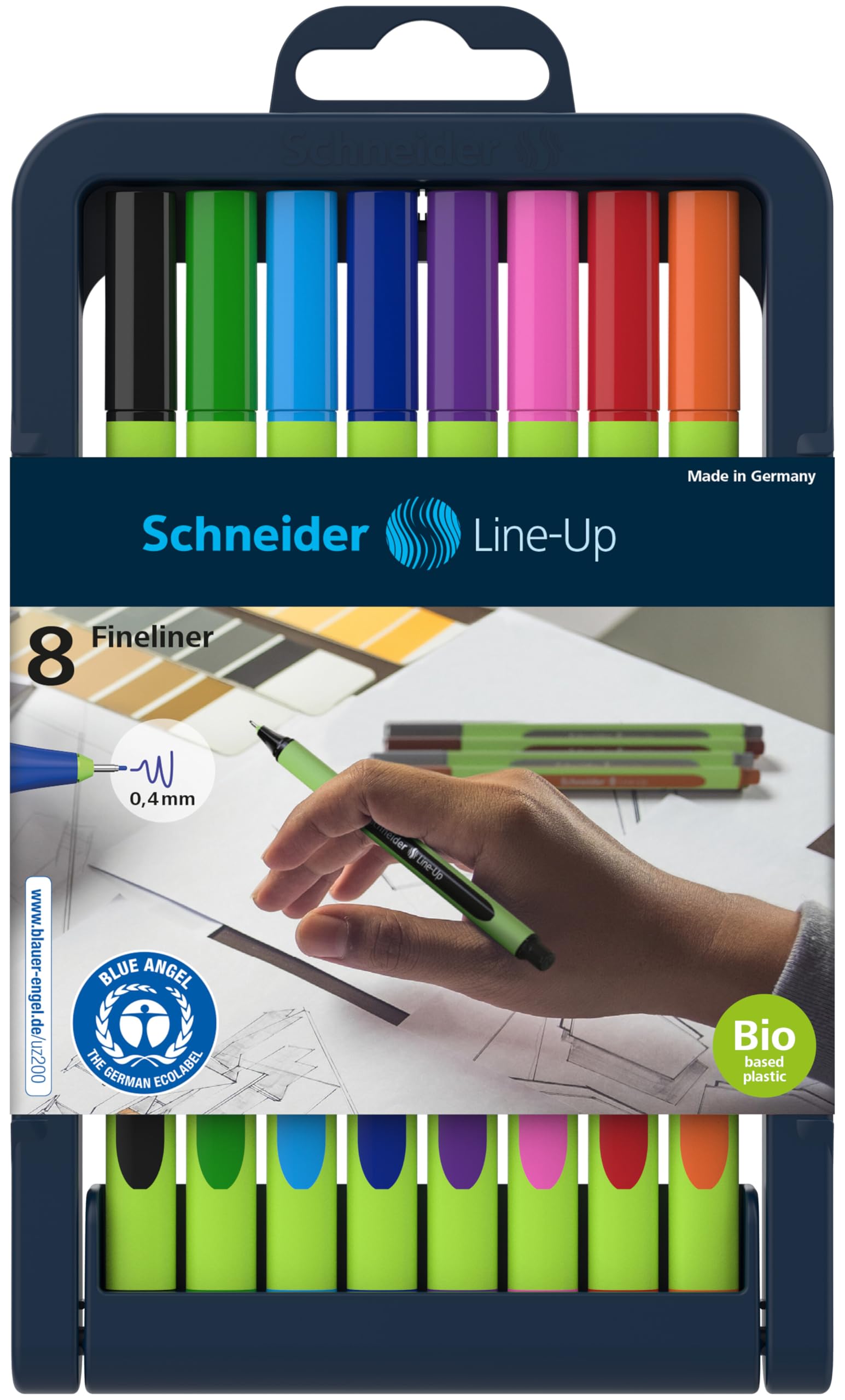 Schneider writing instruments Fineliner Line-Up, 0.4 mm 8er Pack