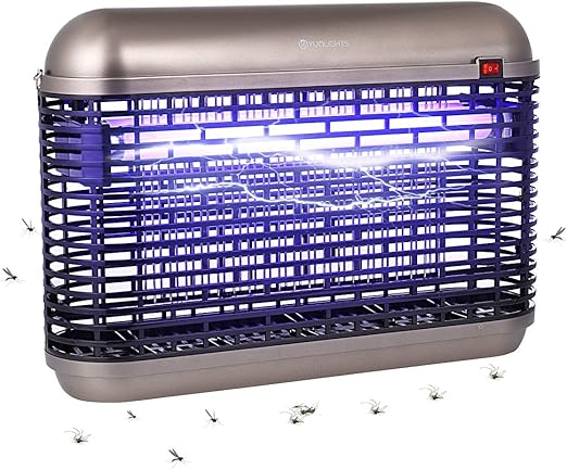 yunlights lampara matamoscas electrico 20w lampara anti mosquitos moscas lampara para mata mosquitos y insectos moscas control insecto efecto 60m