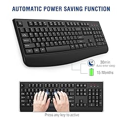 EDJO Wireless Keyboard, 2.4G Ergonomic Full Size