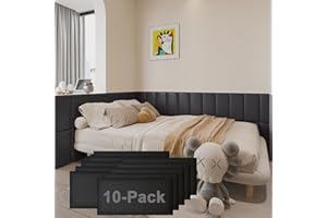 YU LI 3DH 3D Anti-Collision Wall Padding for Kids Self-Adhesive 10PCS Black headboard Panels for Wall Peel and Stick headboard