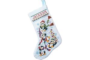 Janlynn 80-0477 Penguin Joy Stocking Counted Cross Stitch Kit