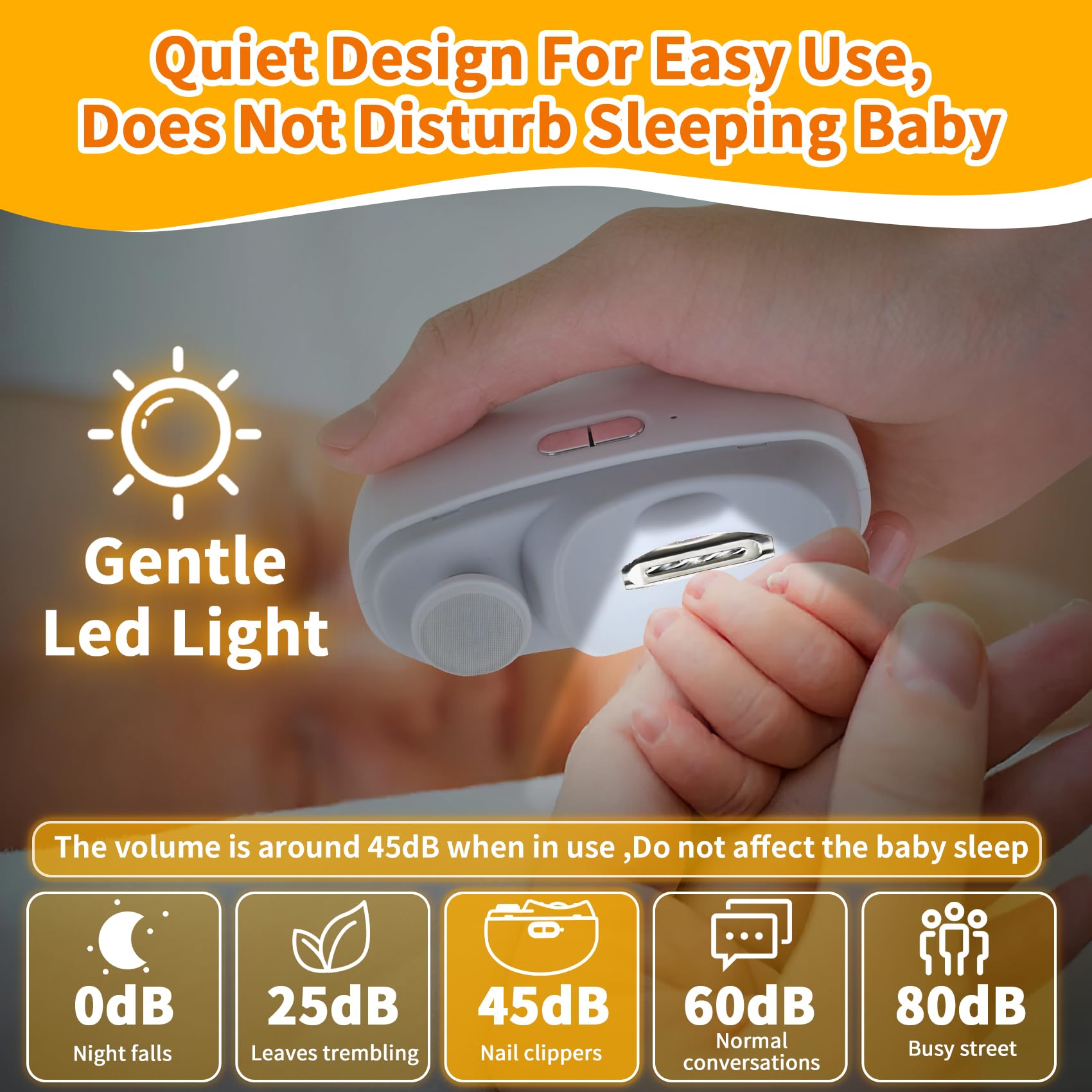 Electric Nail Clipper & Trimmer - 2 in 1 Design with Light & 2 Speeds, USB Rechargeable Safety Electric Nail File for Babies, Kids, Adults & Seniors