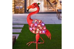 YMTENGFEI Garden Decor Solar Lights Flamingo Lawn Light, for Yard Outdoor Decorations Ground Inserted Outdoor Waterproof Garden Lamp LED,Patio, Courtyard, Gifts for Mom Grandma (Colorful Light)
