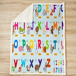 Jejeloiu Educational Flannel Fleece Throw Blanket