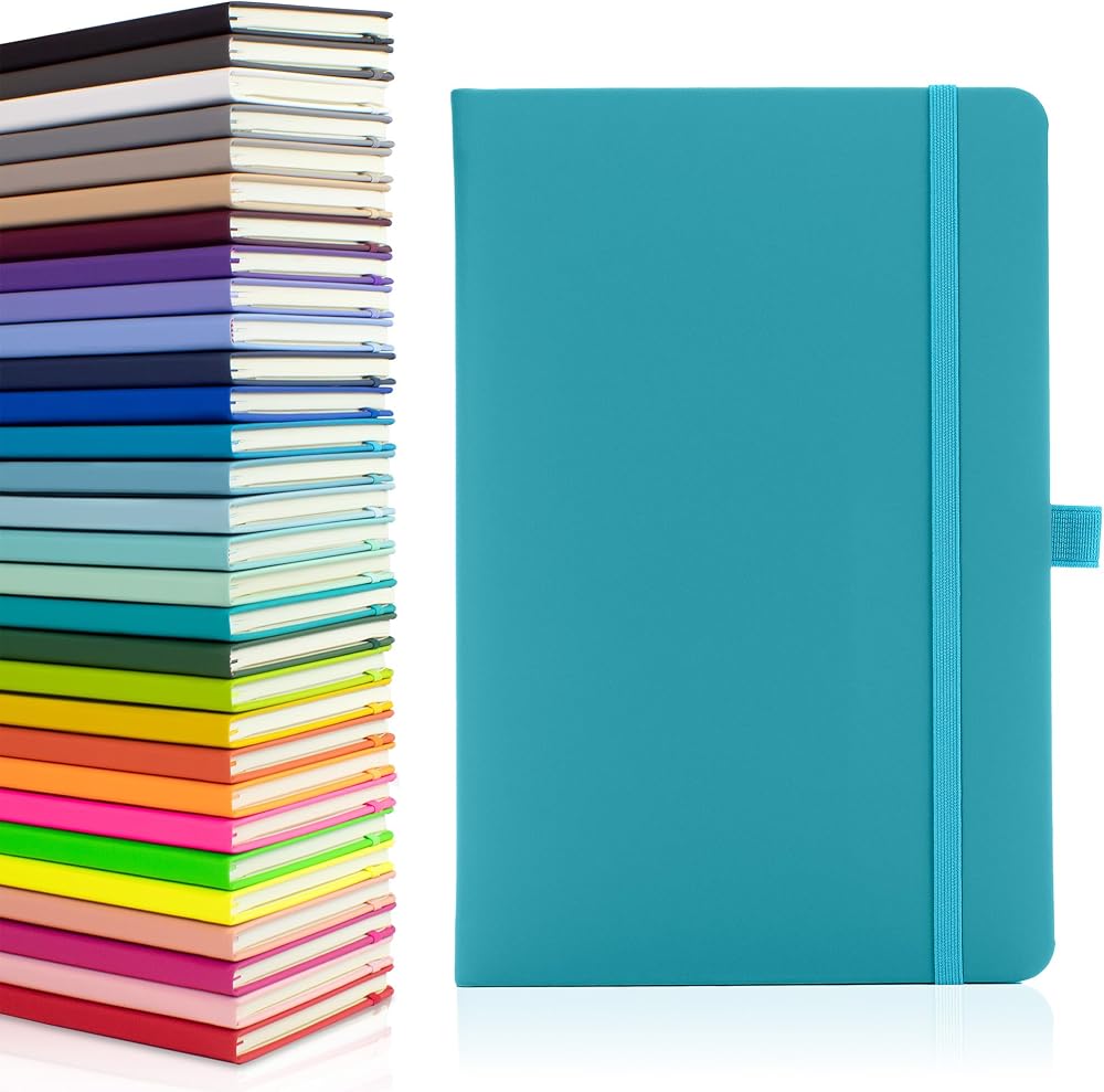 Notes London Eco A5 Notebook Medium Hardback Teal Vegan Leather