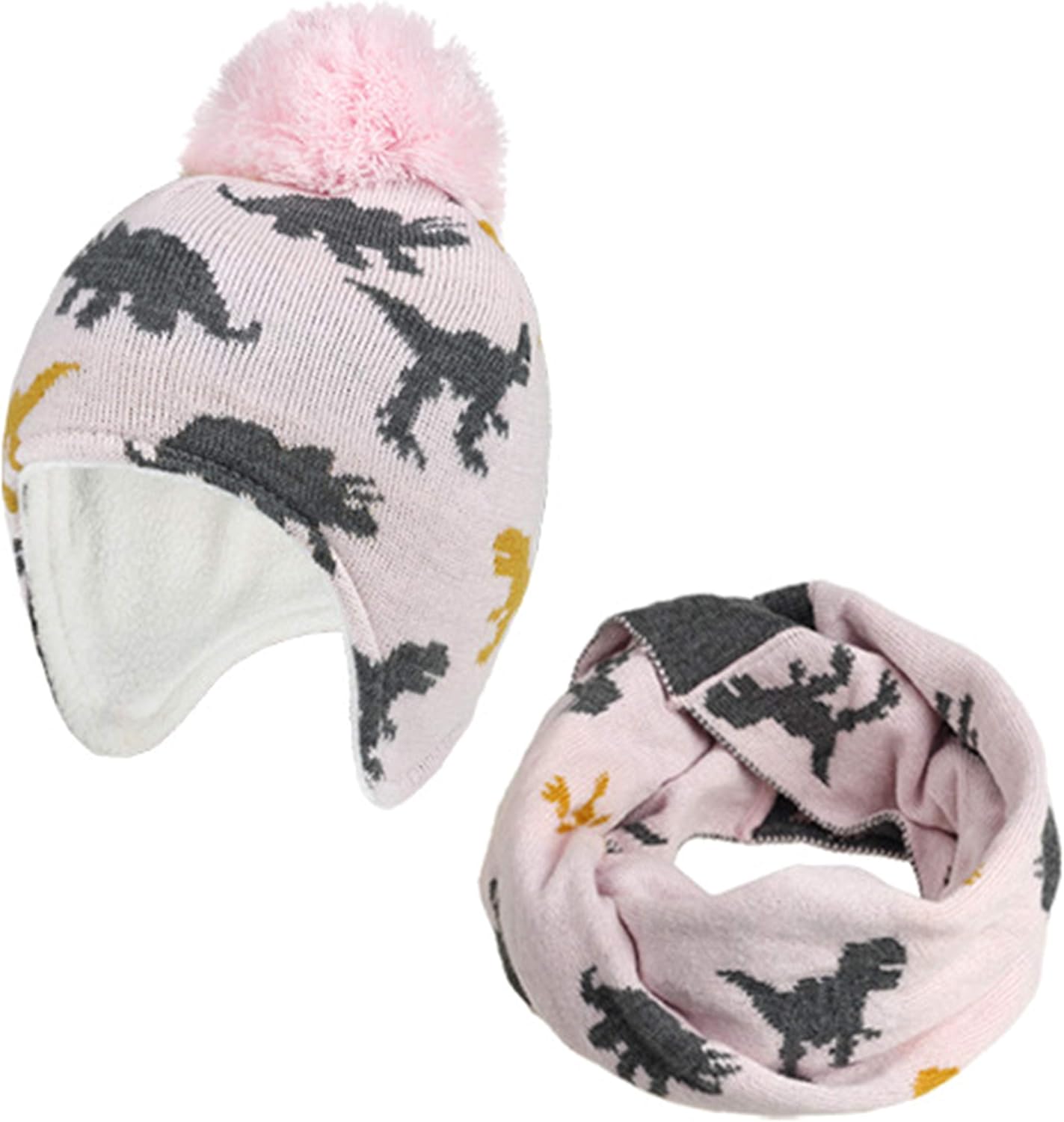 RUXIYI Kinder Wintermütze Stricke Mütze Schal Set Unisex Baby Beanie ...