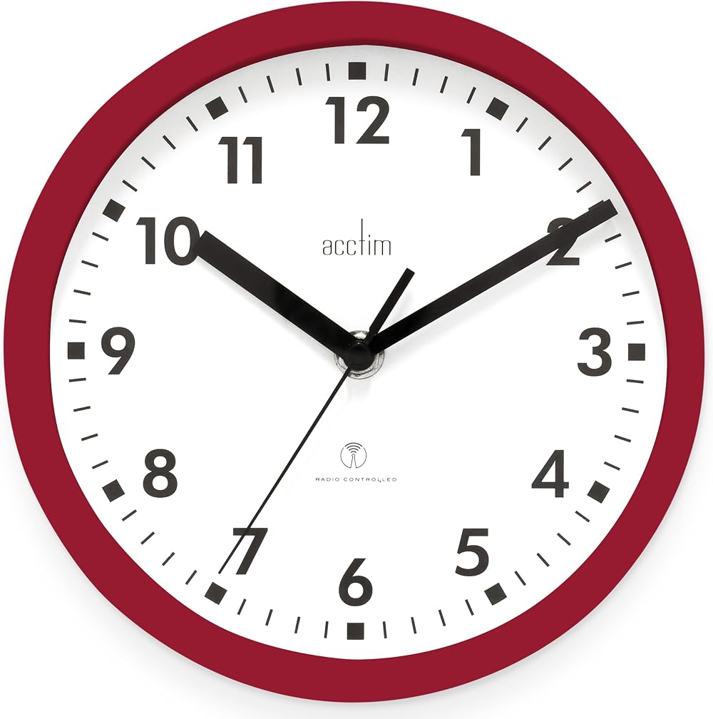Acctim Nardo 74664 20cm Radio Controlled Red Wall Clock