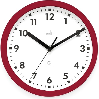 Acctim Nardo 74664 20cm Radio Controlled Red Wall Clock