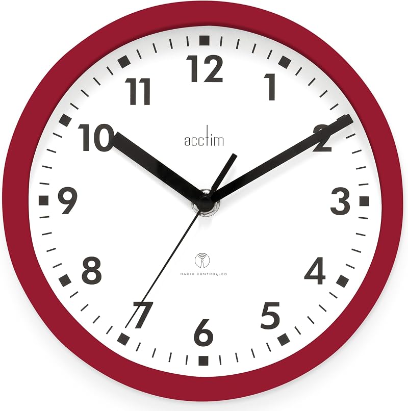 Acctim Nardo 74664 20cm Radio Controlled Red Wall Clock