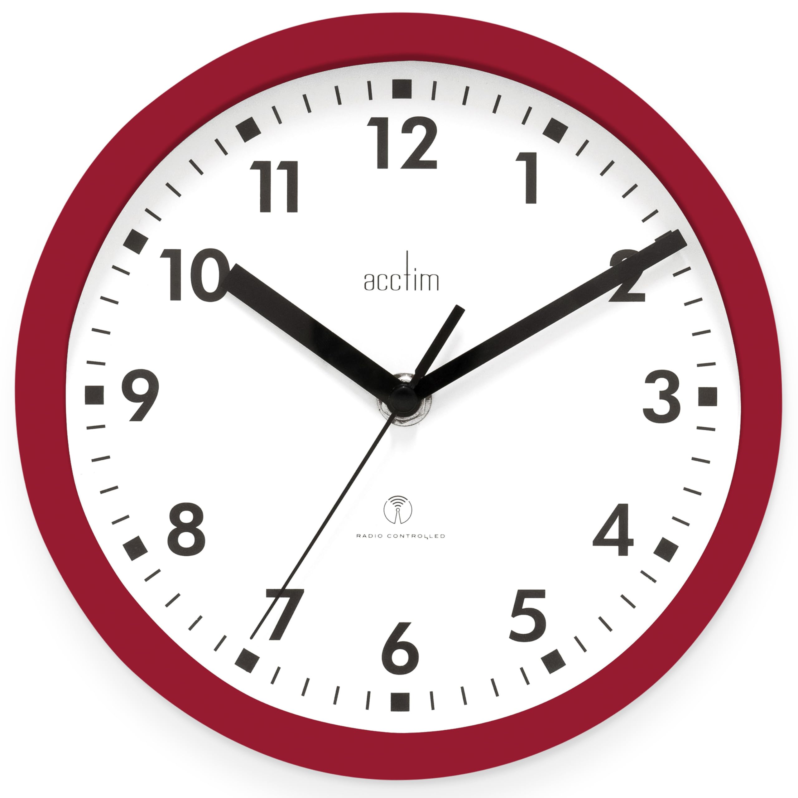 Acctim 74664 Nardo 20cm Radio Controlled Red Wall Clock