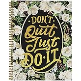 Softcover Do It 8.5" x 11" Motivational Spiral Notebook/Journal, 120 Checklist Pages, Durable Gloss Laminated Cover, Gold Wire-o Spiral. Made in The USA