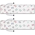 2 Pcs Drawstring Mahjong Bags Protective Sleeve for Mahjong Racks and Pushers Printed Tile Bag 26 Inch, White, Empty Mah jong Bag Only