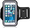TRIBE Water Resistant Cell Phone Armband for iPhone 8, 7, 7S, 6, 6S, SE, 5 and Samsung Galaxy S9, S8, S7, S6 Phones with Adjustable Elastic Velcro Band & Key Holder for Running, Walking