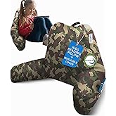 ComfortSpa Reading Pillow for Kids Teens Adult, Back Rest Pillow with Arms, Pockets, Washable Cover; Use as Back Pillow for Bed Sitting Up for Bedrest, Relief from GERD Heartburn (Standard Camouflage)
