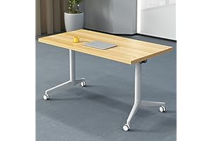 HSHBDDM Folding Conference Table Foldable Conference Table, Conference Rooms Flip Top Mobile Training Table, Folding Flip Top Office Meeting Table Mobile Conference Table for Office,Meeting Room