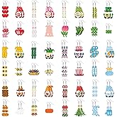 Tondiamo 48 Pairs Holiday Earrings Variety Pack Acrylic Valentines Mardi Gras St Patricks Day Easter Gnome Earrings Jewelry Gift for Women Party Favors