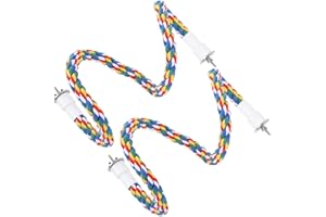 Bird Rope Perches for Parrots, Cockatiel Cage Swing Toys, Colorful Comfort Perch, 2 Pack