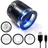 LED Scale Loupe 10X Rechargeable Jewelers Loupe with UV &amp; LED Lights and 4 Reticle Sacles, Eye Loupe Magnifier Jewelry Magnifying Glass with Adjustable Focus for Jewelry Gemstones Identification